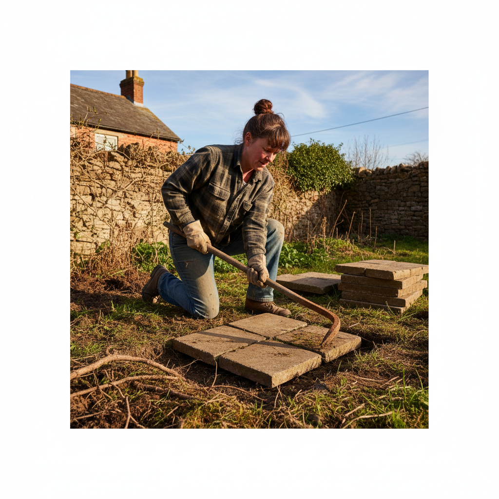 digging up slabs woman

